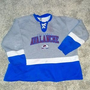 Colorado Avalanche Hockey Lace Collar Crew Neck Sweatshirt New W Tags Men's XL